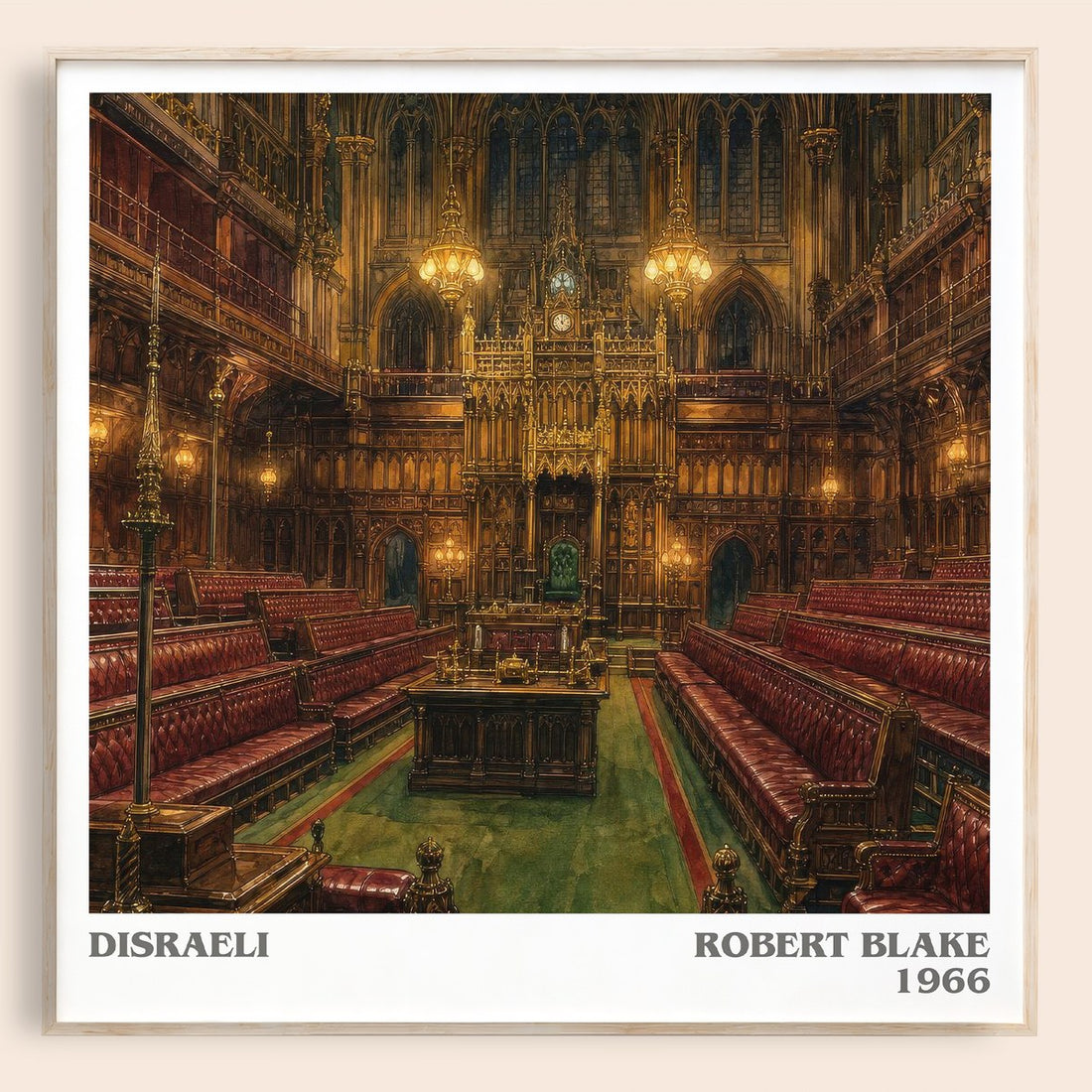 Disraeli literary book poster by Robert Blake – framed literary art print