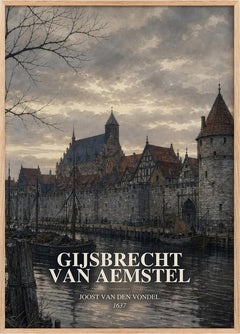 Gijsbrecht Van Aemstel Book Watercolour Illustration by J. Vondel