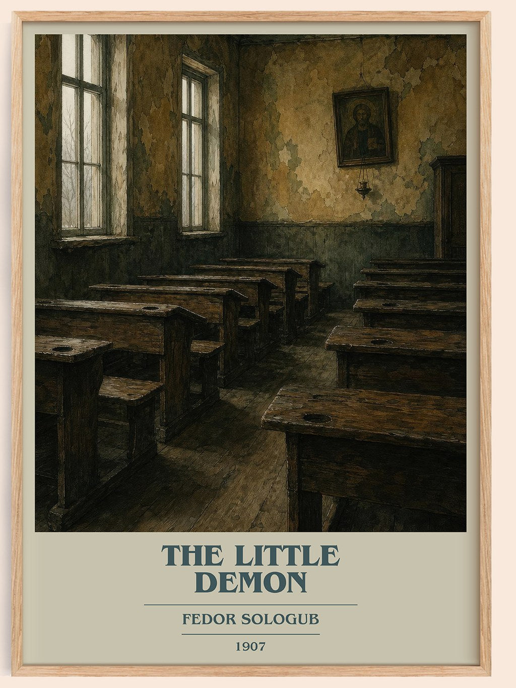 The Little Demon book cover book poster by Fedor Sologub – framed literary art print