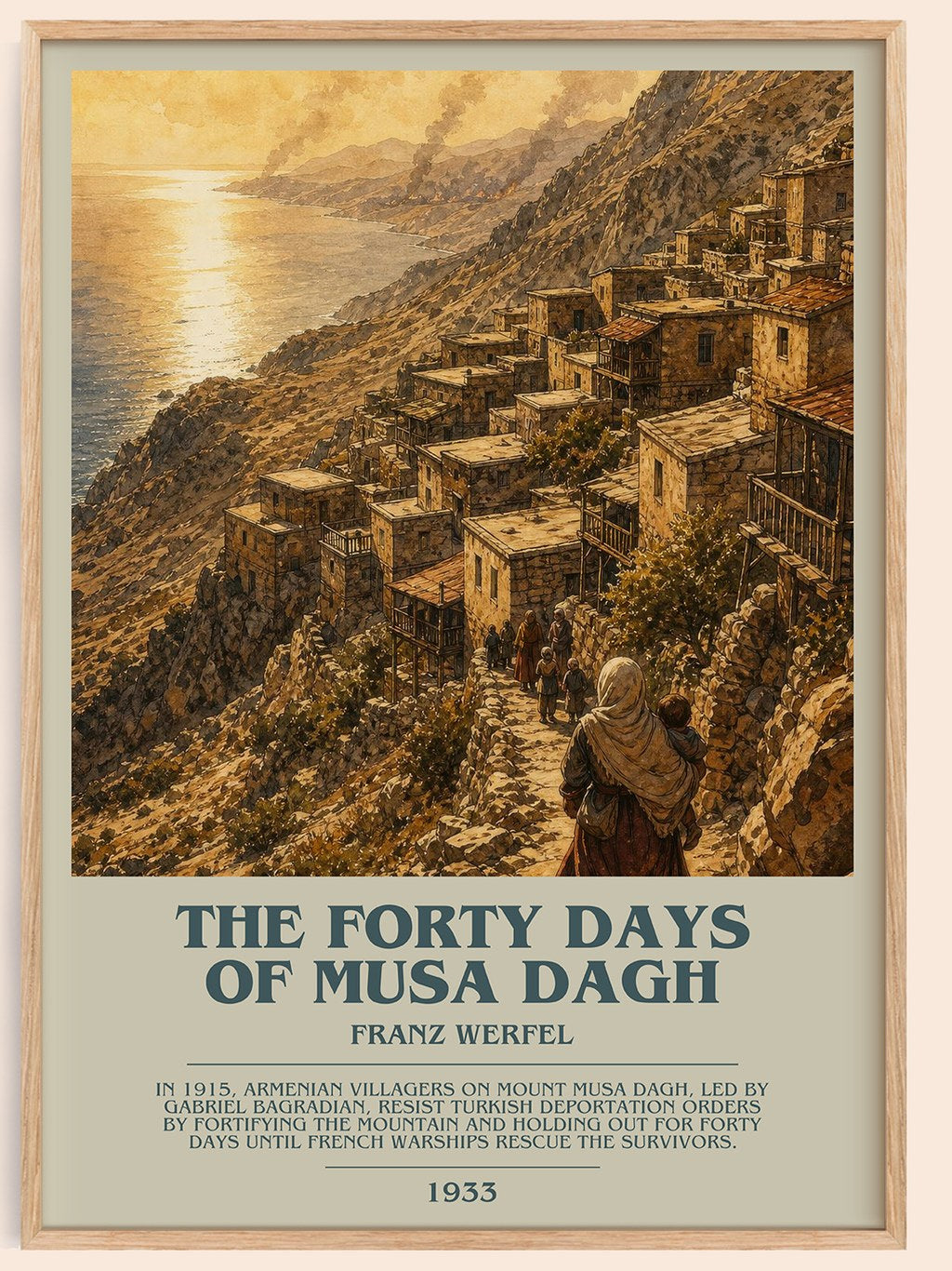 The Forty Days Of Musa Dagh Bookish Wall Art by Franz Werfel – framed poster