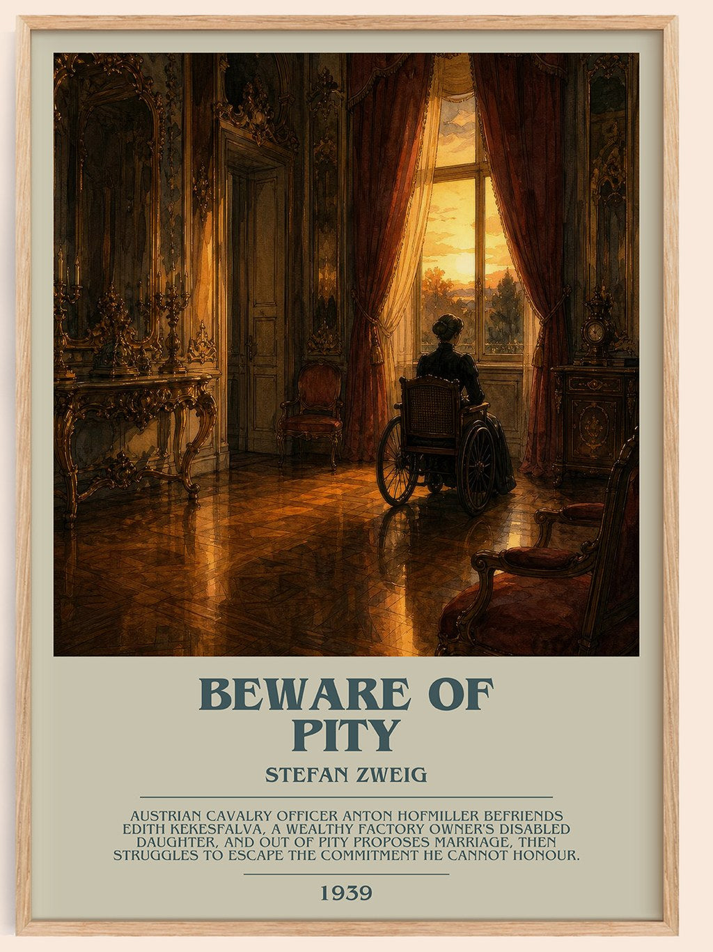 Beware Of Pity Bookish Wall Art by Stefan Zweig – framed poster