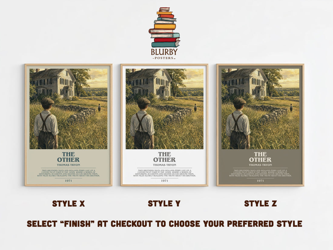 The Other Bookish Wall Art by Thomas Tryon – Style X, Y and Z side by side – choose your finish