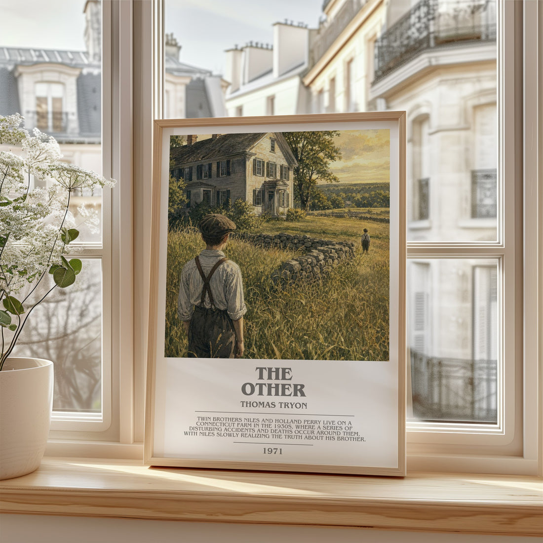 The Other Bookish Wall Art by Thomas Tryon – framed print by a bright window