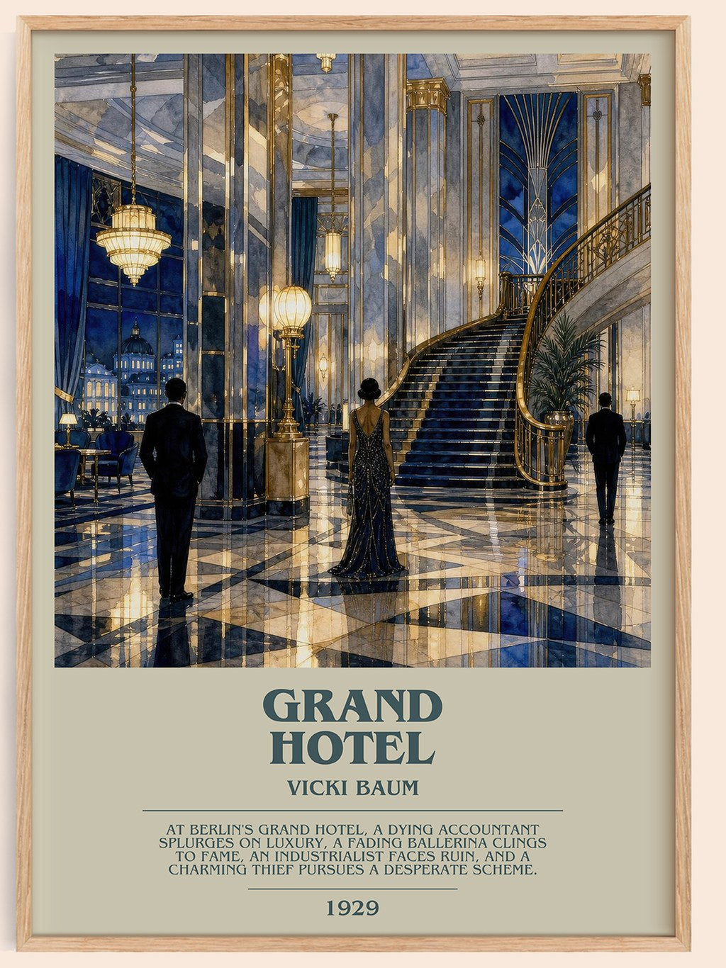 Grand Hotel Bookish Wall Art by Vicki Baum – framed poster