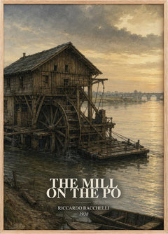 The Mill On The Po Book Watercolour Illustration by Riccardo Bacchelli