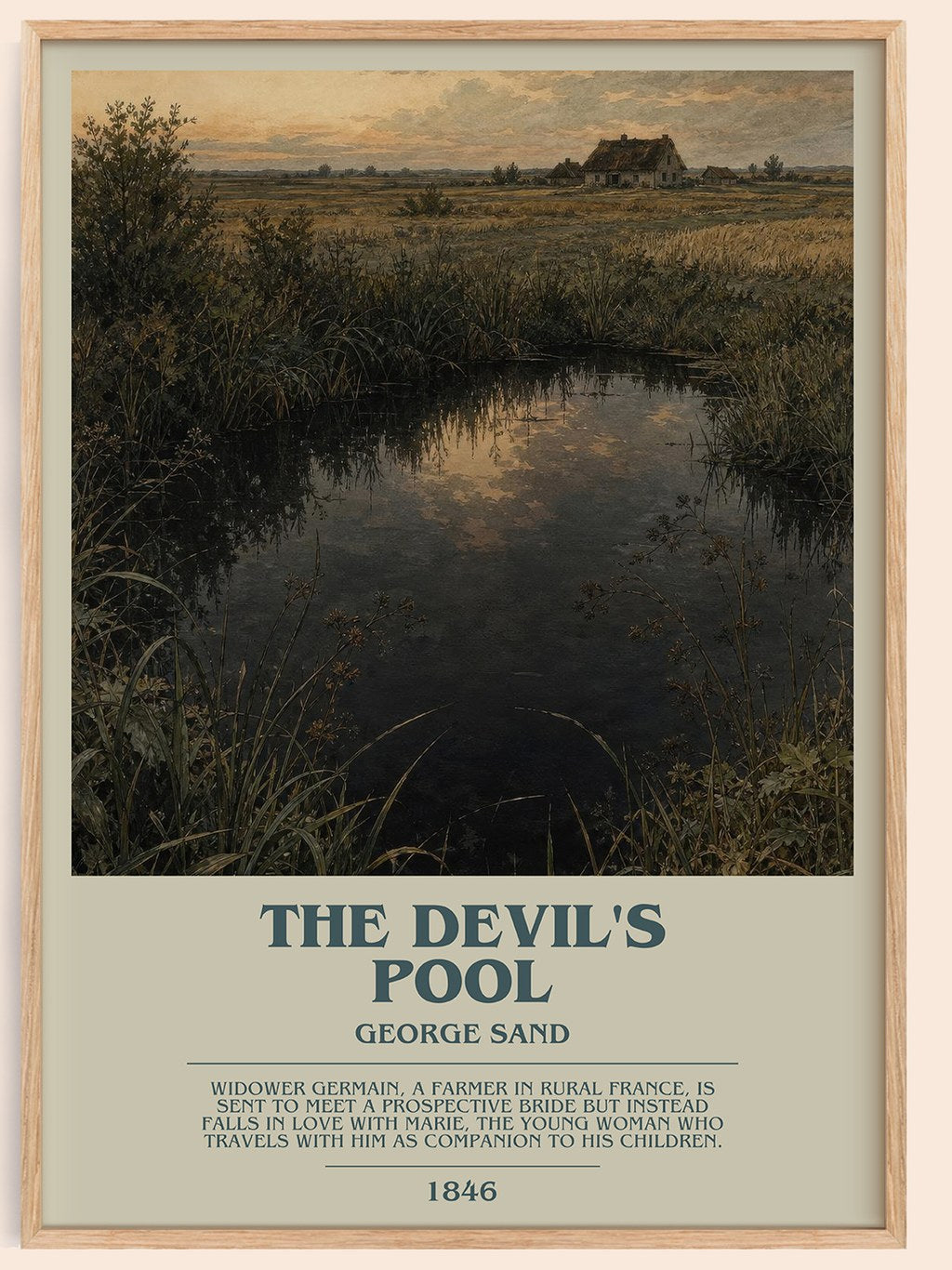 The Devil's Pool Bookish Wall Art by George Sand – framed poster