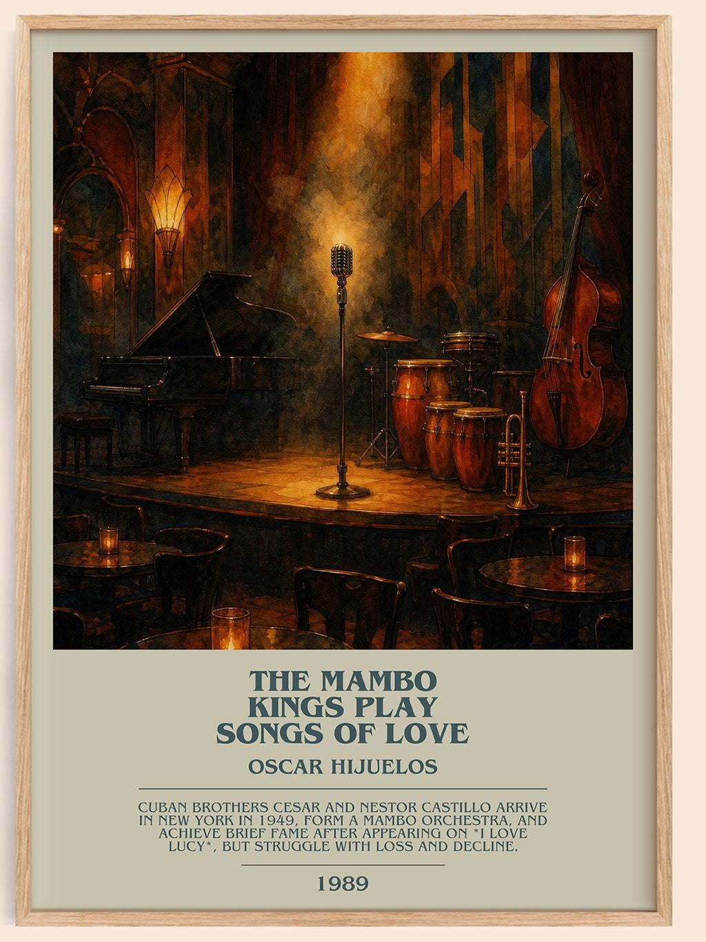 The Mambo Kings Play Songs of Love Bookish Wall Art by Oscar Hijuelos – framed poster