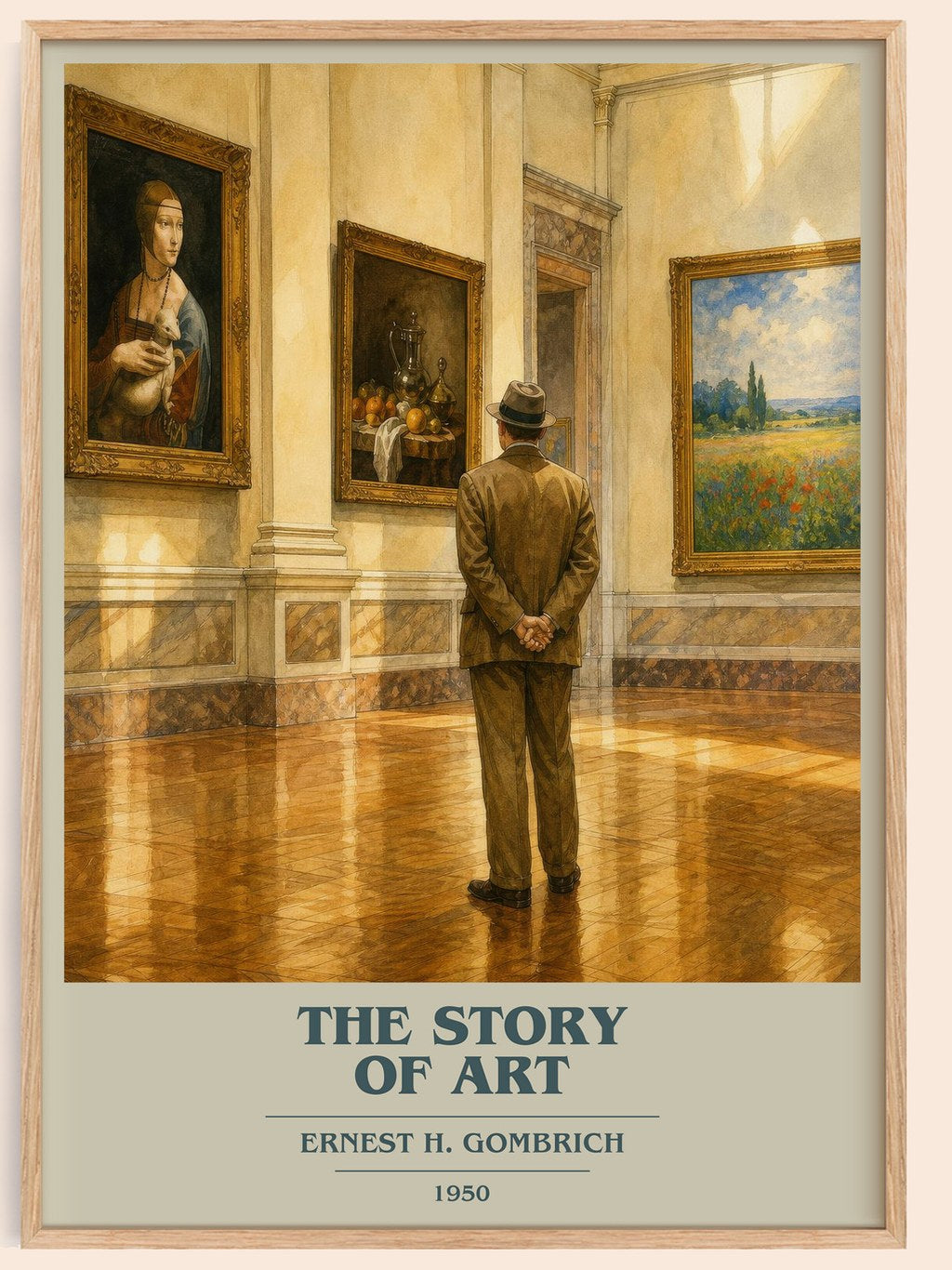 The Story of Art book cover book poster by Ernest H. Gombrich – framed literary art print