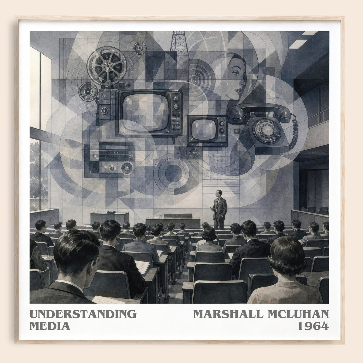 Understanding Media literary book poster by Marshall McLuhan – framed literary art print
