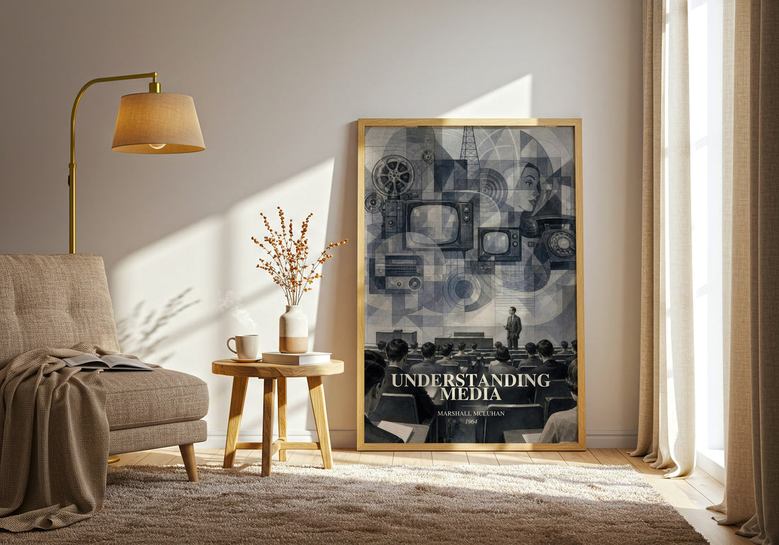 Understanding Media watercolour print in frame leaning in hallway – non fiction wall art