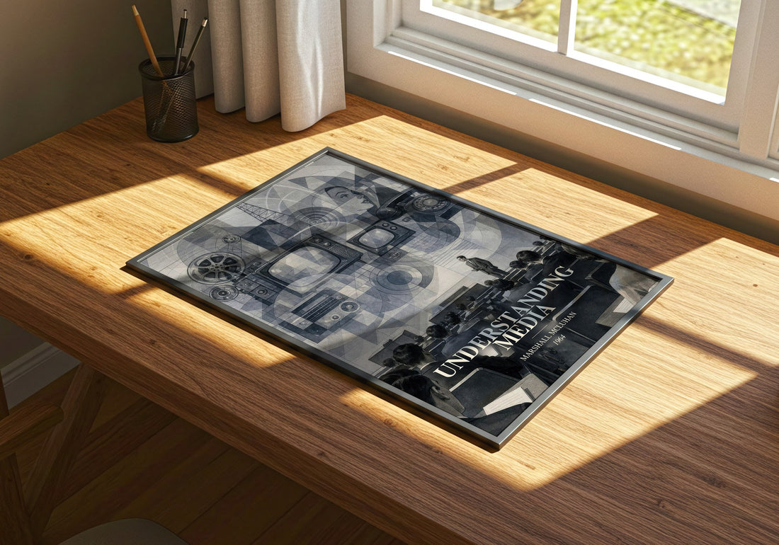 Understanding Media watercolour book poster framed on wall – non fiction wall art