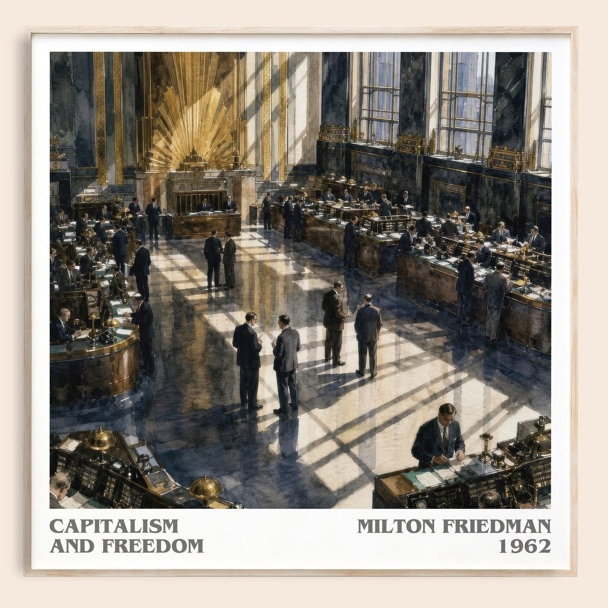 Capitalism and Freedom literary book poster by Milton Friedman – framed literary art print
