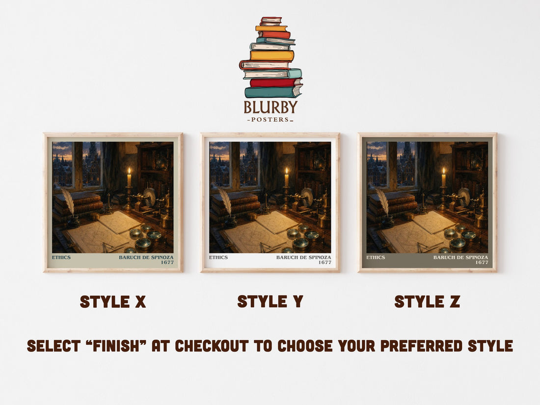 Ethics literary print framed by window – literary home decor