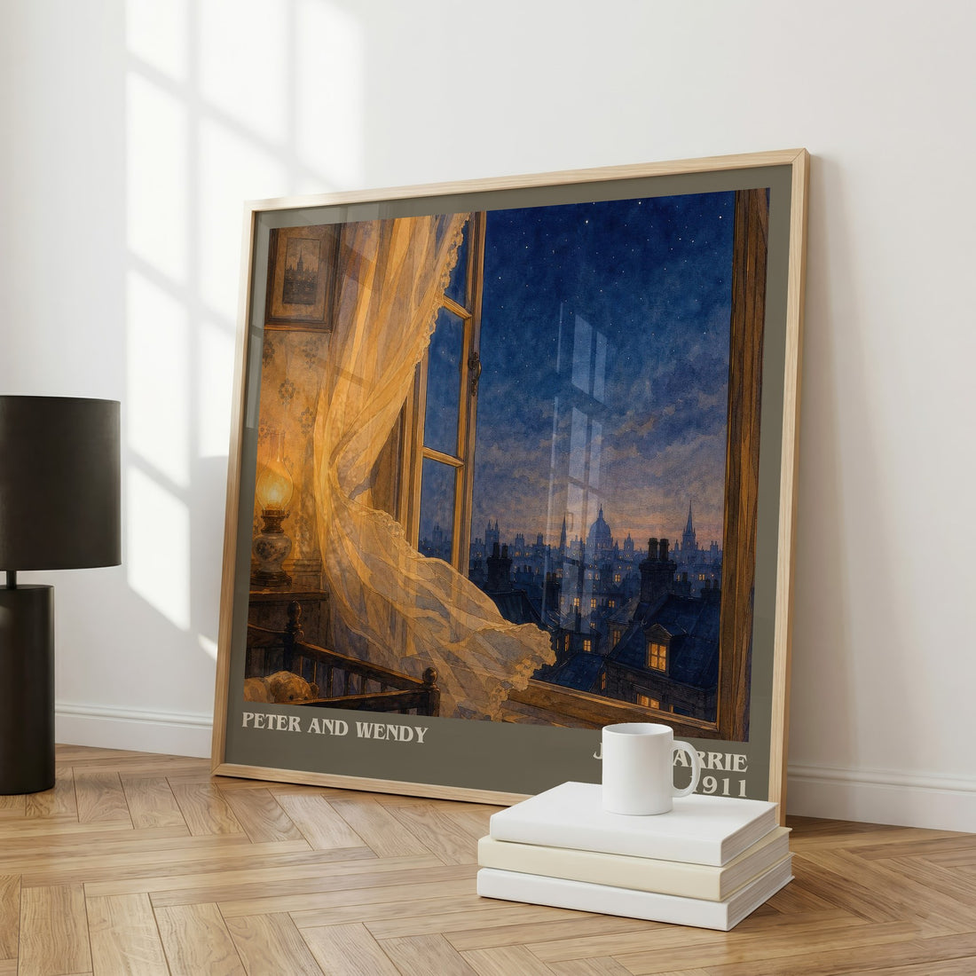 Peter And Wendy literary art print colour and style options – J. M. Barrie book art