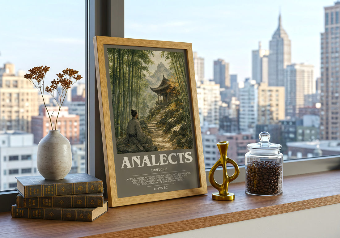 Analects bookish poster colour and style options – Confucius book art