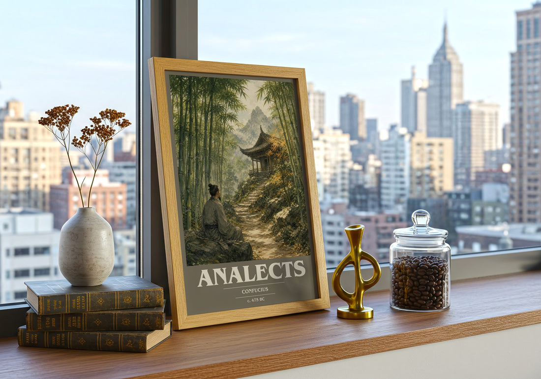 Analects book cover poster colour and style options – Confucius book art