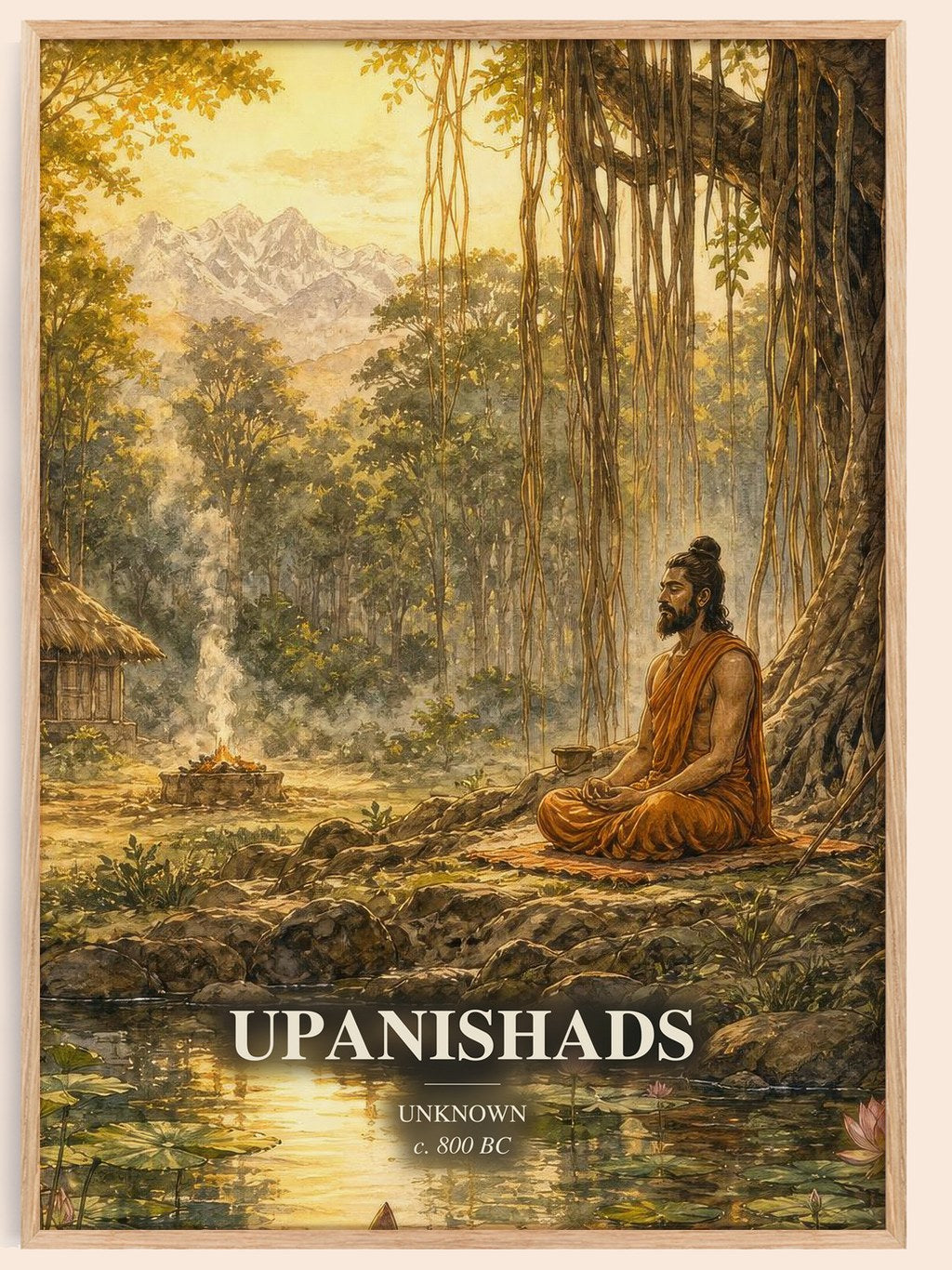 Upanishads watercolour book poster by Unknown – framed literary art print