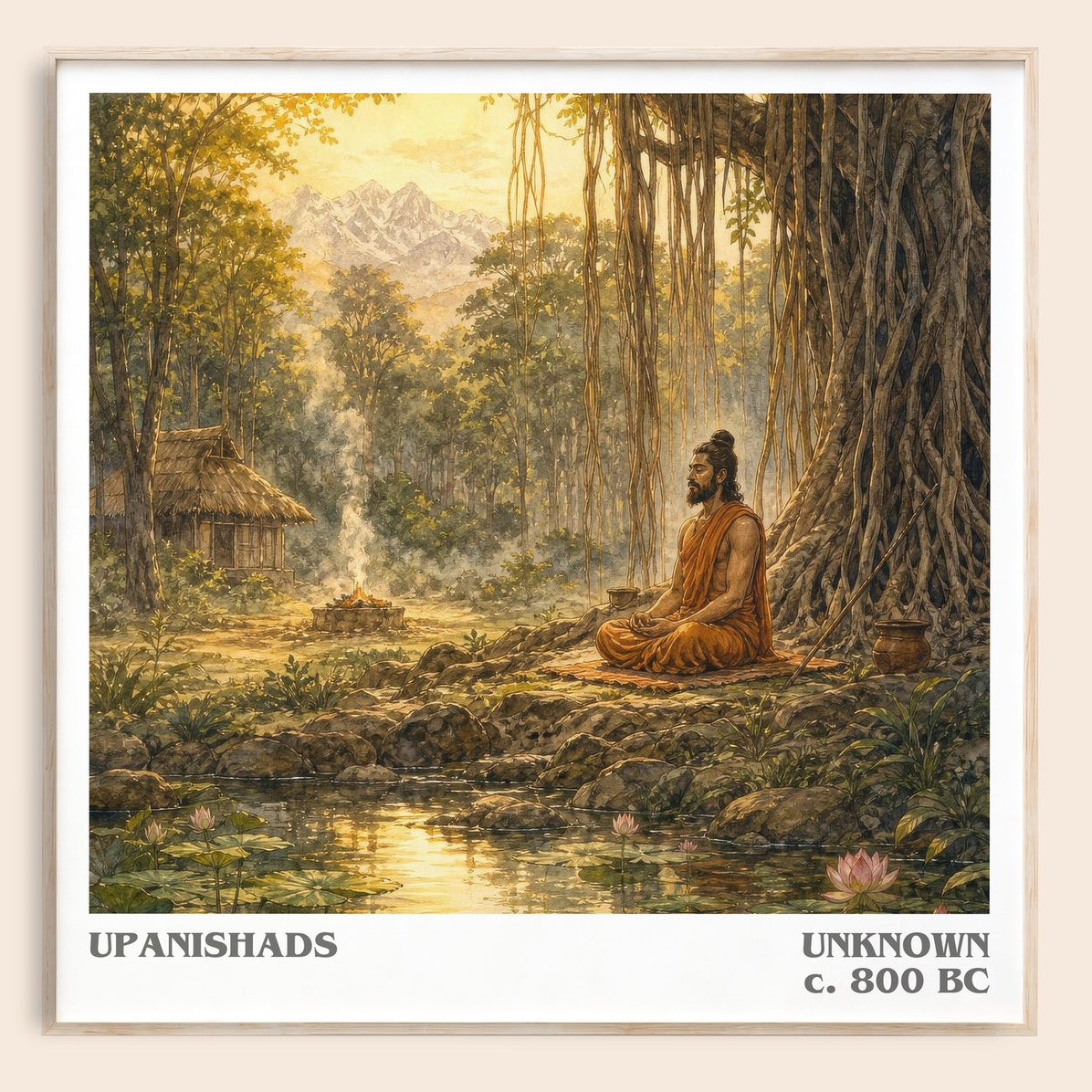 Upanishads literary book poster by Unknown – framed literary art print