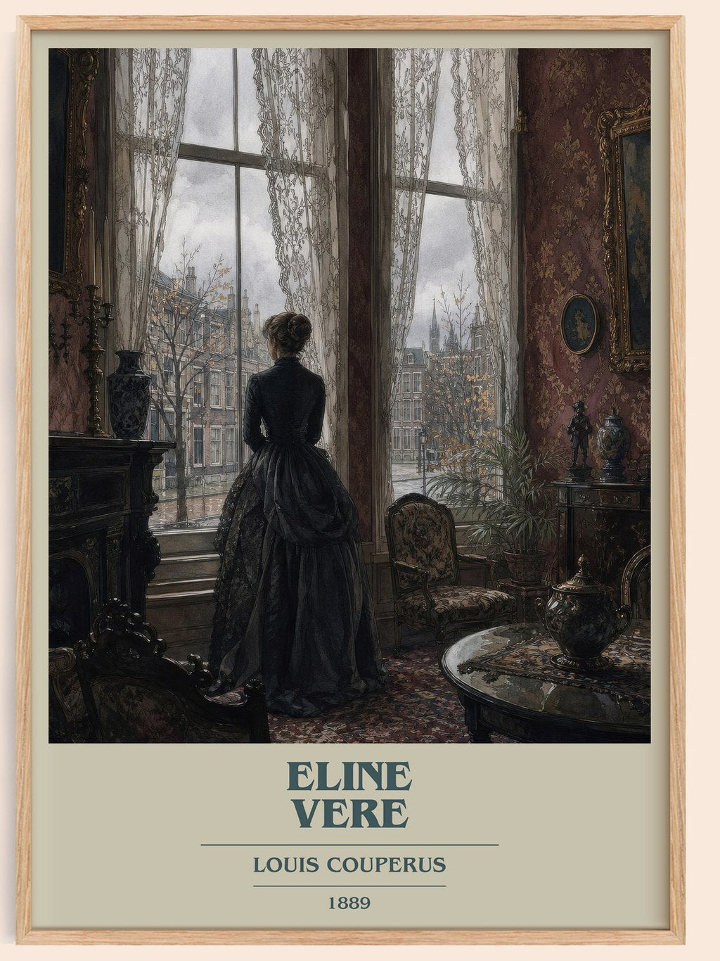 Eline Vere book cover book poster by Louis Couperus – framed literary art print