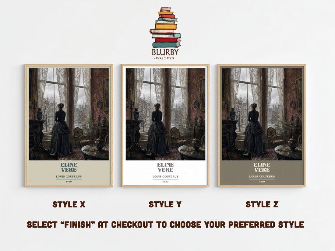 Eline Vere book cover print framed by window – literary home decor