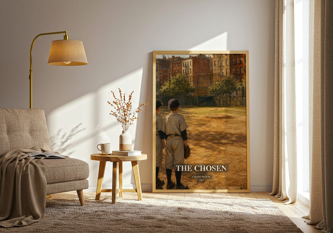 The Chosen watercolour print in frame leaning in hallway – coming of age wall art
