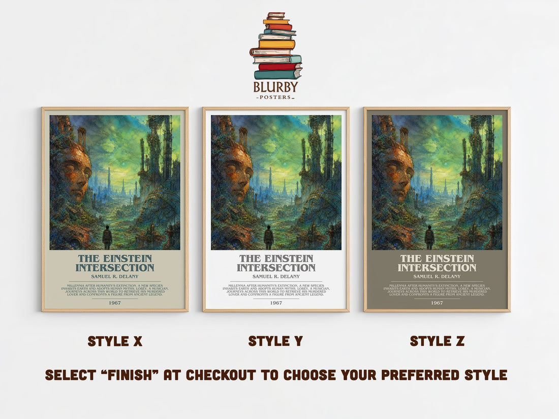 The Einstein Intersection Bookish Wall Art by Samuel R. Delany – Style X, Y and Z side by side – choose your finish