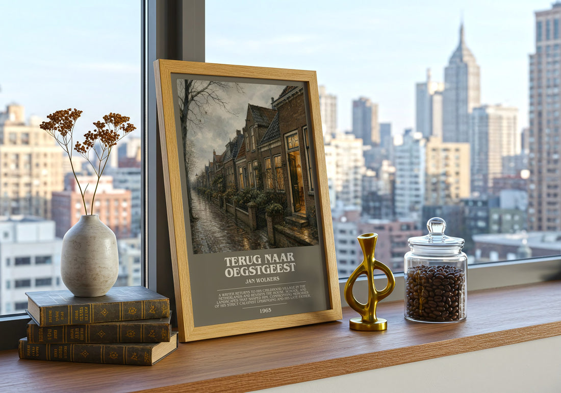 Terug naar Oegstgeest bookish poster colour and style options – Jan Wolkers book art
