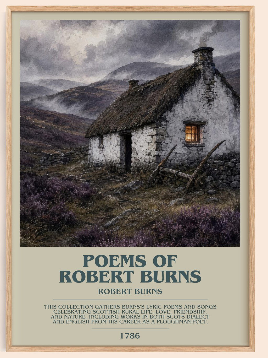 Poems Of Robert Burns bookish book poster by Robert Burns – framed literary art print
