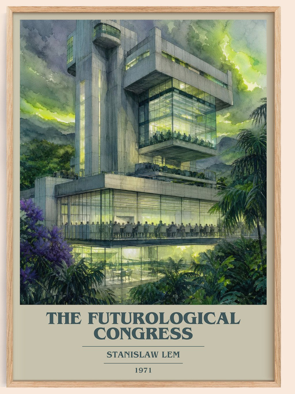 The Futurological Congress book cover book poster by Stanislaw Lem – framed literary art print