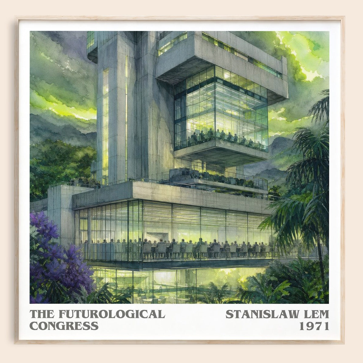 The Futurological Congress literary book poster by Stanislaw Lem – framed literary art print