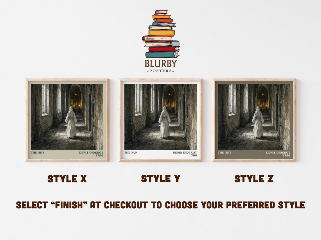 The Nun literary print framed by window – literary home decor