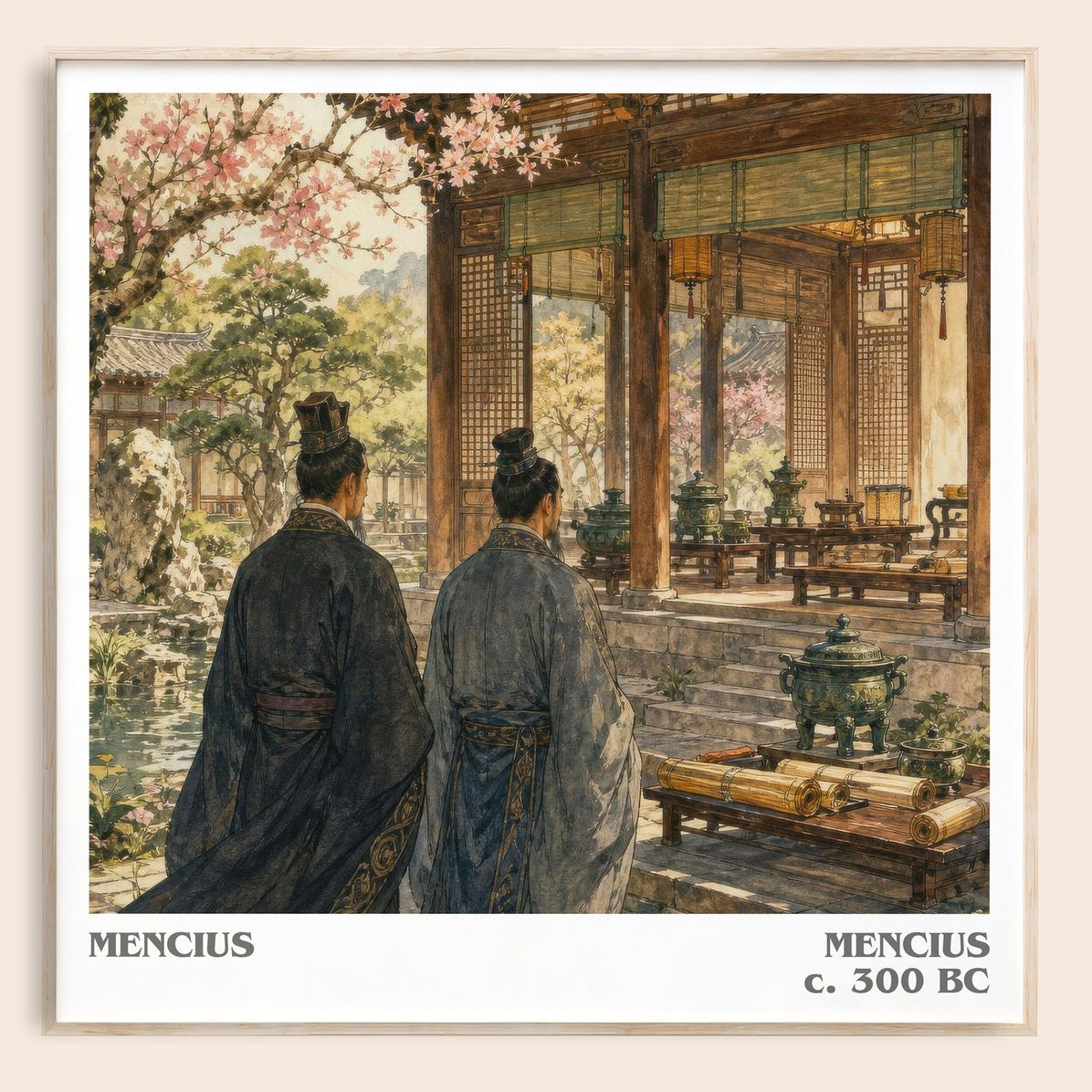 Mencius literary book poster by Mencius – framed literary art print