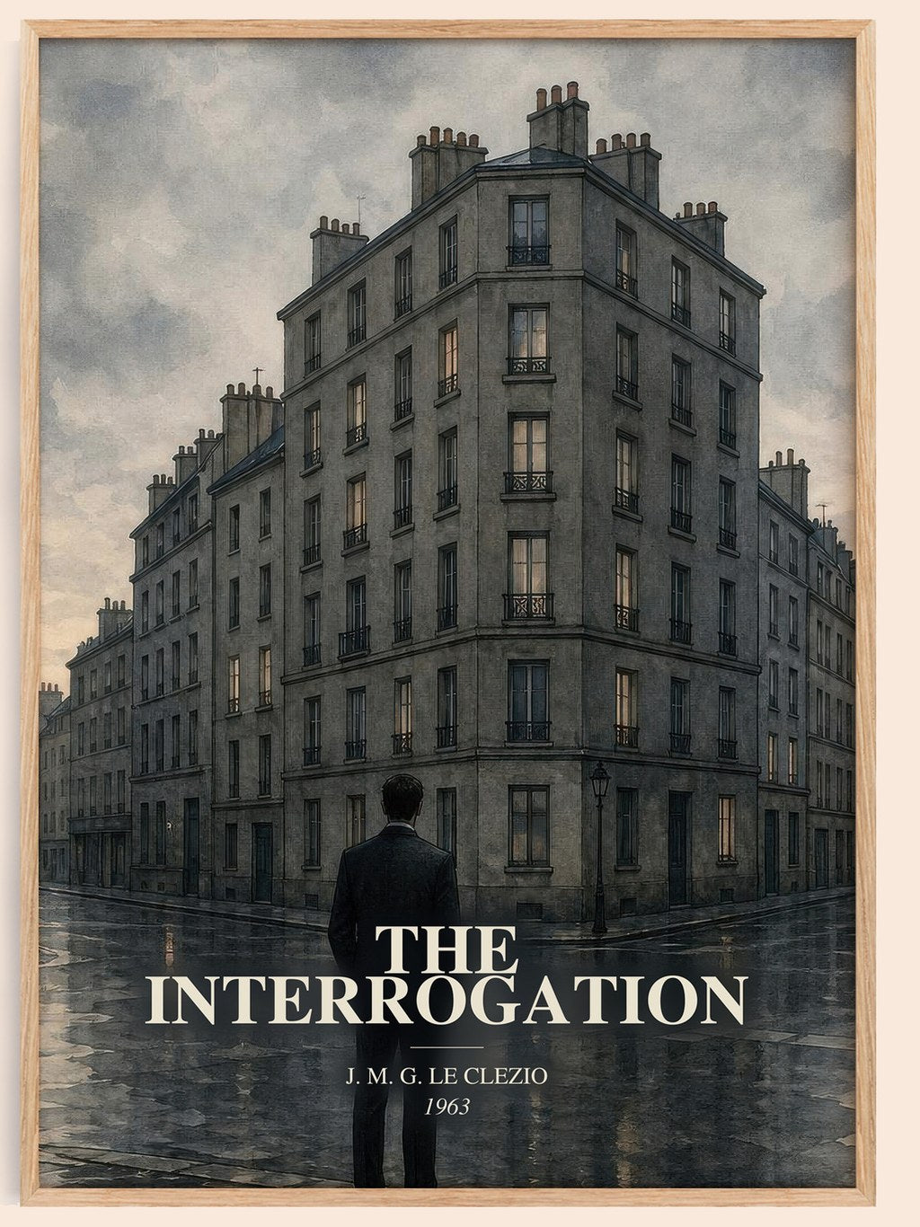 The Interrogation watercolour book poster by J. M. G. Le Clezio – framed literary art print