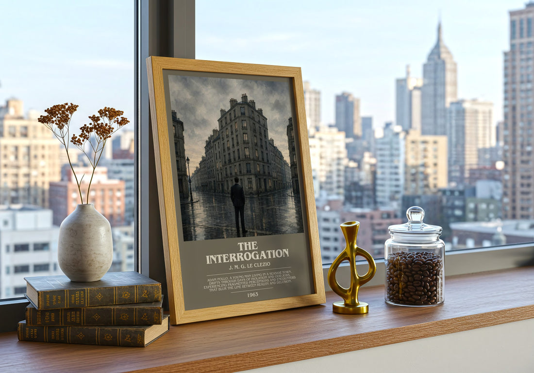 The Interrogation bookish poster colour and style options – J. M. G. Le Clezio book art