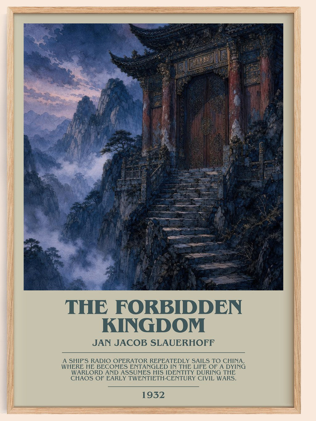 The Forbidden Kingdom bookish book poster by Jan Jacob Slauerhoff – framed literary art print