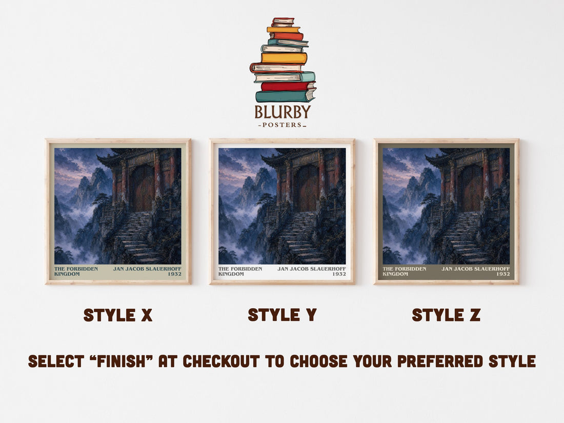 The Forbidden Kingdom literary print framed by window – literary home decor