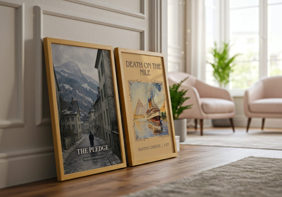 The Pledge watercolour print framed by window – literary home decor