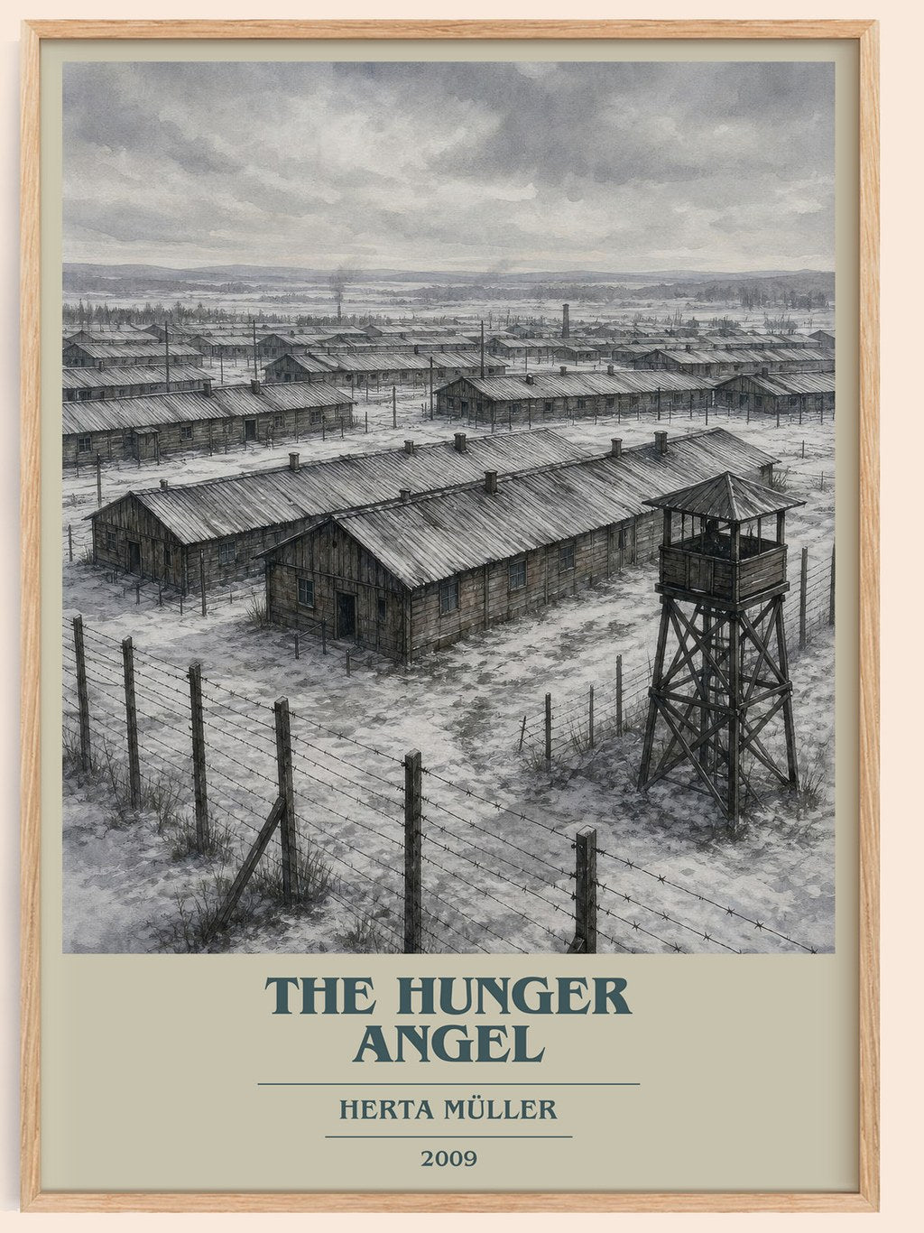 The Hunger Angel book cover book poster by Herta Müller – framed literary art print