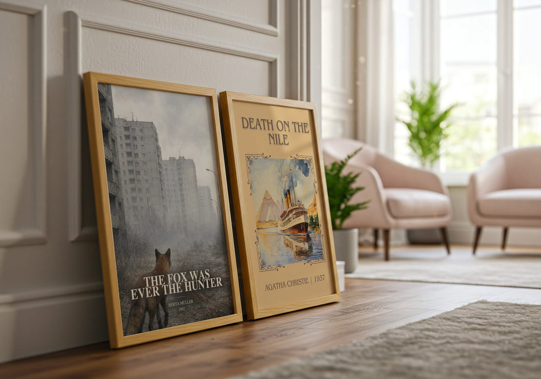 The Fox Was Ever The Hunter watercolour print framed by window – literary home decor