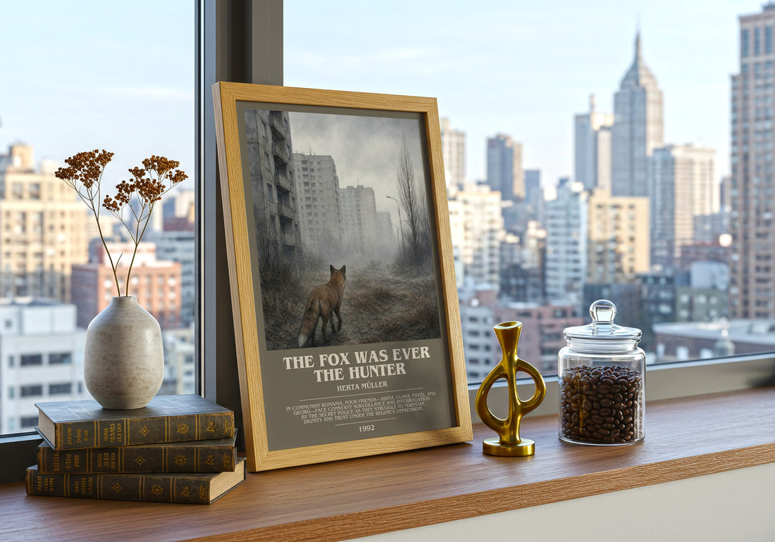 The Fox Was Ever The Hunter bookish poster colour and style options – Herta Müller book art