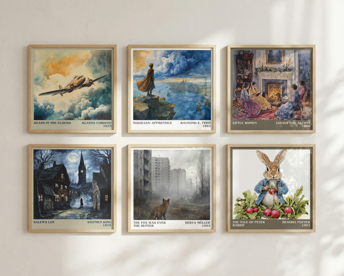The Fox Was Ever The Hunter literary print in frame leaning in hallway – literary fiction wall art