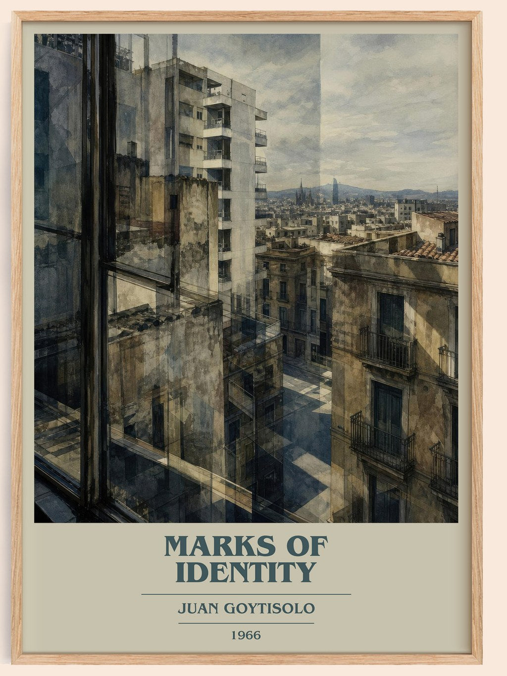 Marks of Identity book cover book poster by Juan Goytisolo – framed literary art print