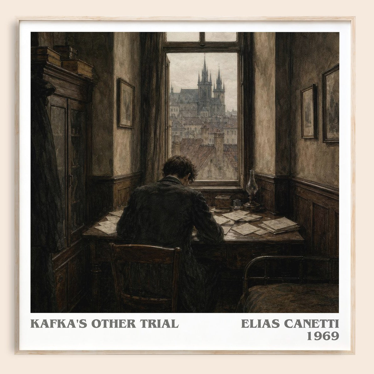 Kafka's Other Trial literary book poster by Elias Canetti – framed literary art print