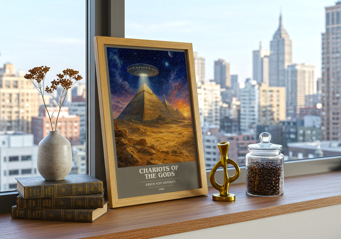 Chariots Of The Gods book cover poster colour and style options – Erich Von Däniken book art