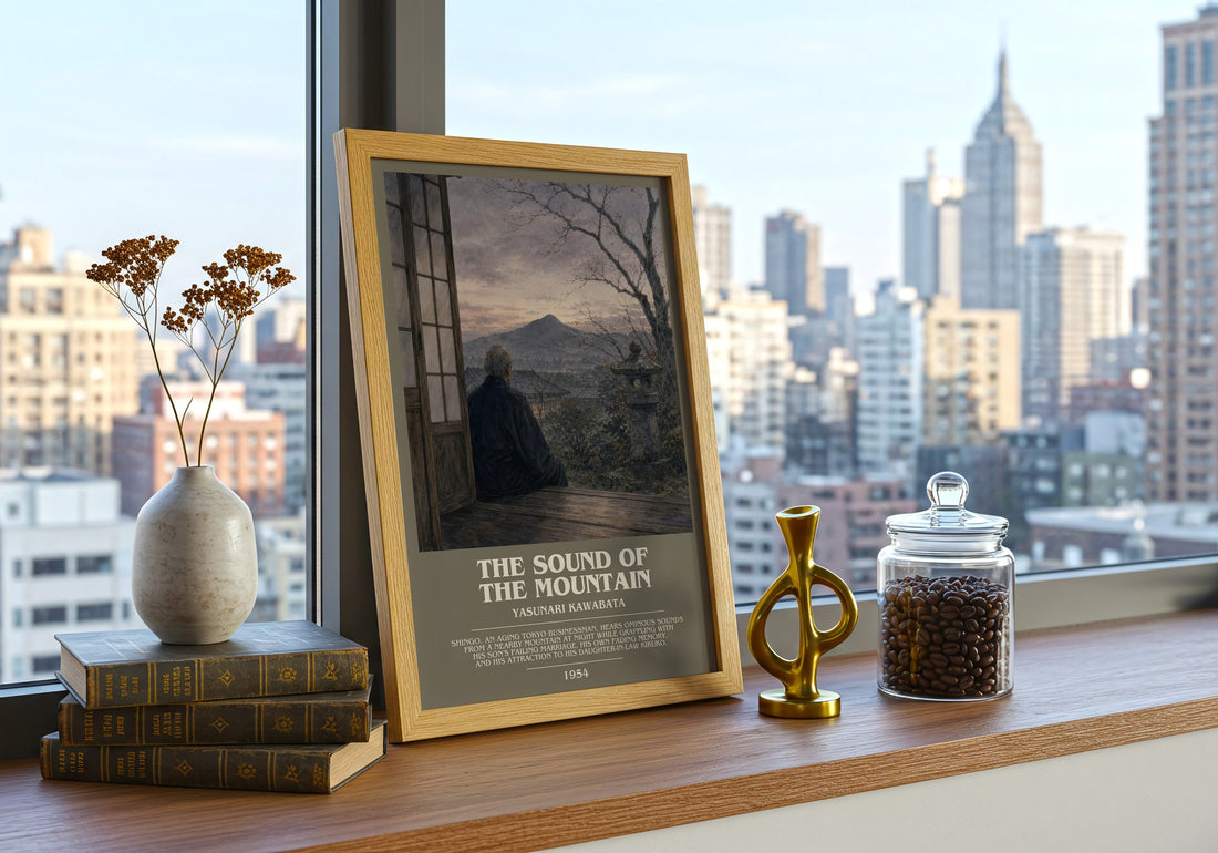 The Sound of the Mountain bookish poster colour and style options – Yasunari Kawabata book art