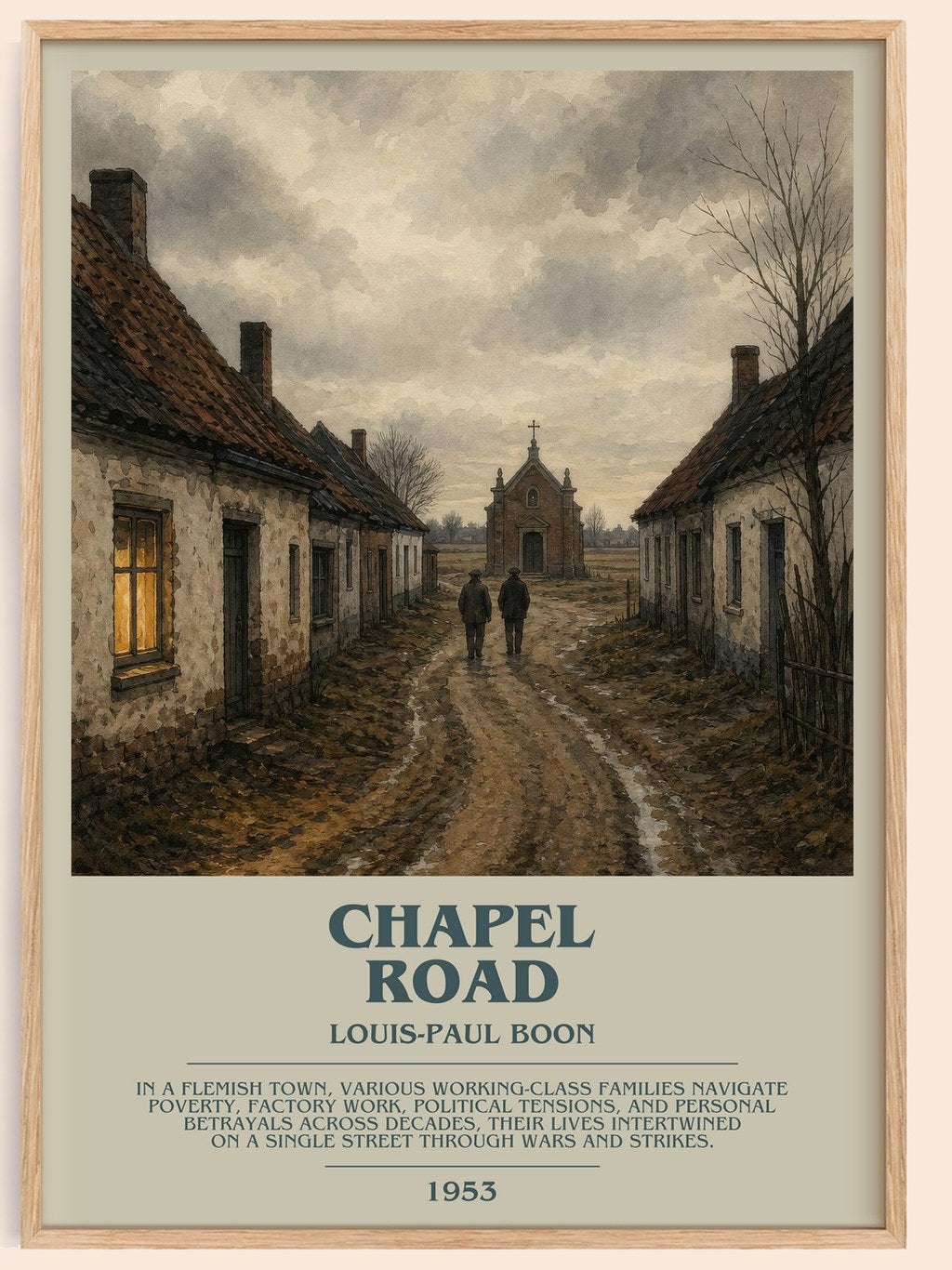 Chapel Road bookish book poster by Louis-Paul Boon – framed literary art print