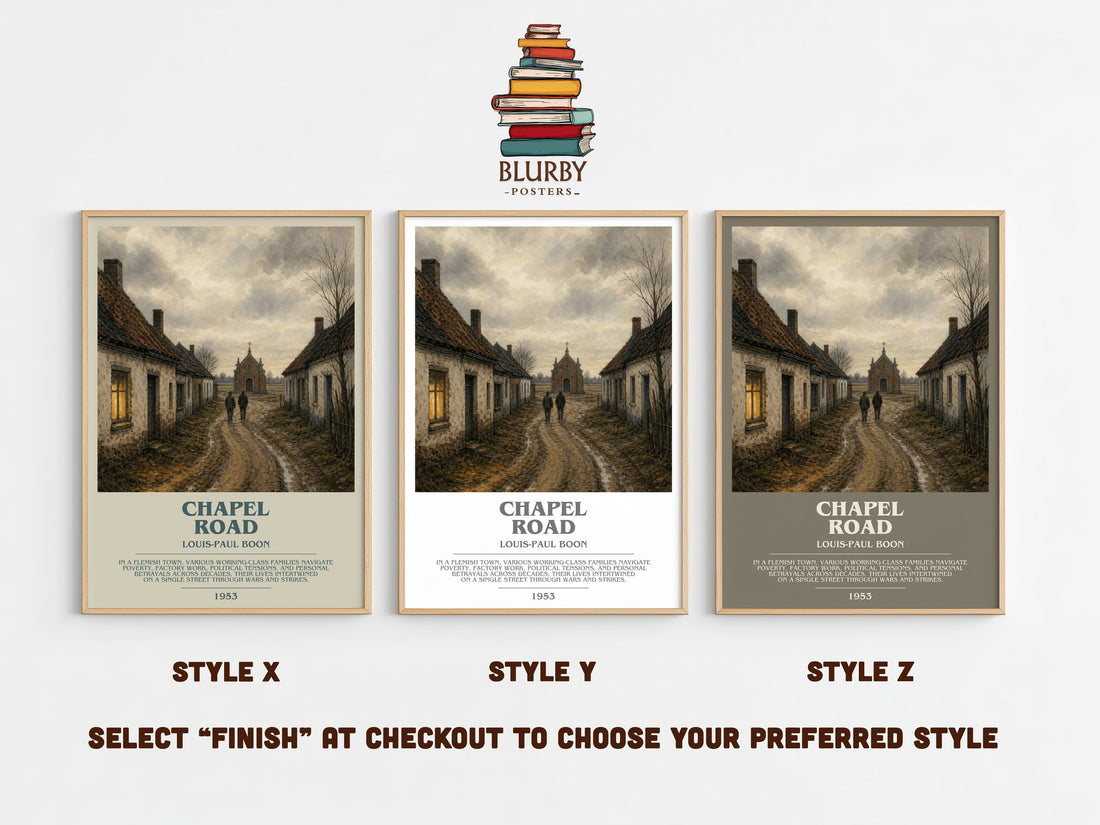 Chapel Road bookish print framed by window – literary home decor