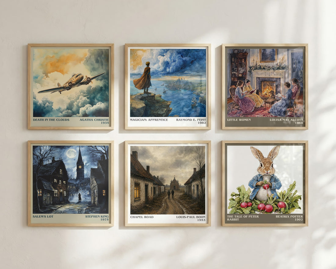 Chapel Road literary print in frame leaning in hallway – literary fiction wall art
