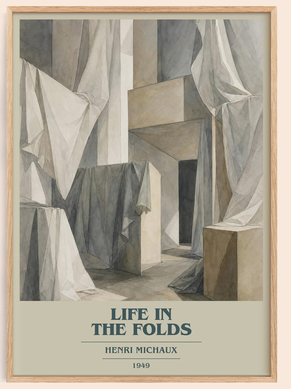Life In The Folds book cover book poster by Henri Michaux – framed literary art print