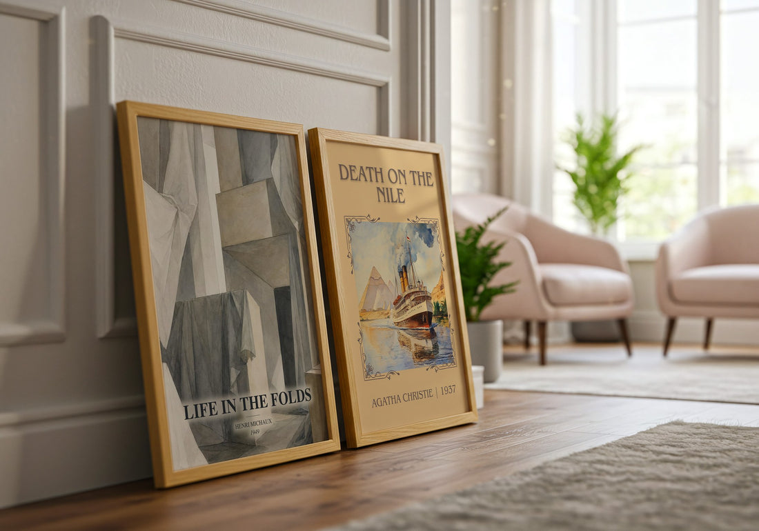 Life In The Folds watercolour print framed by window – literary home decor